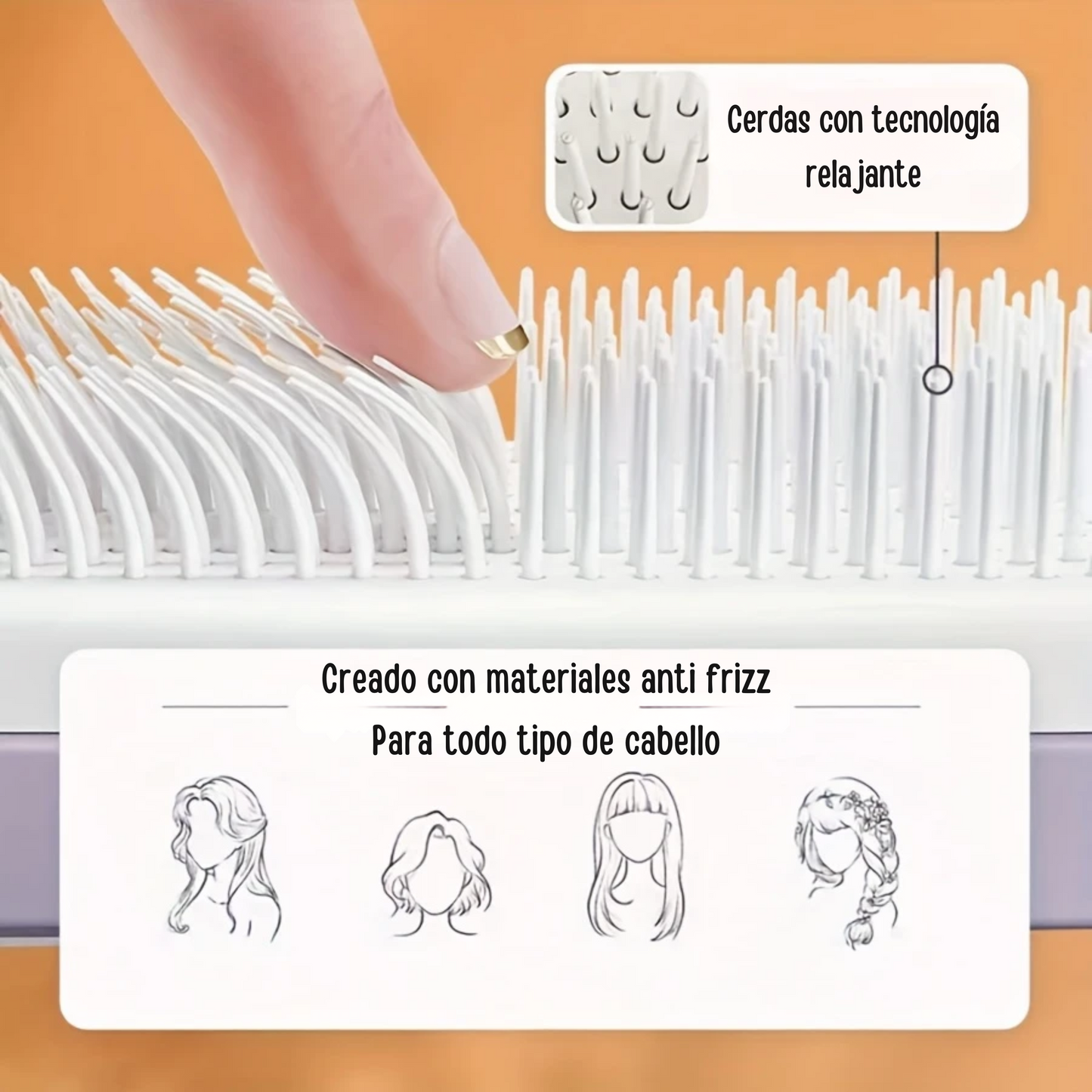 Cepillo remueve cabello caído